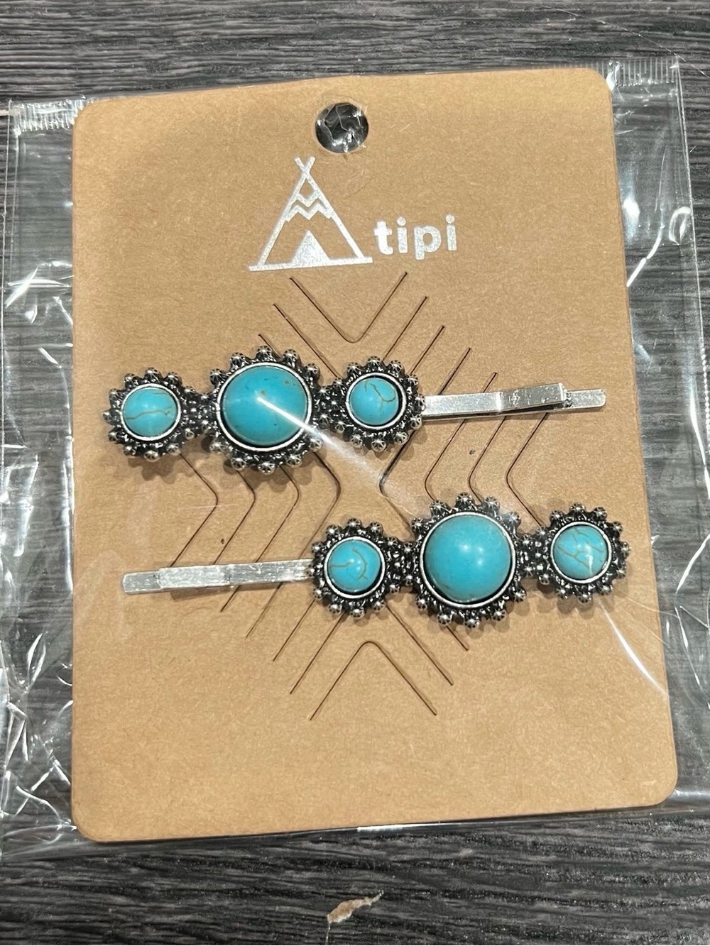 Turquoise Stone Decorative Hair Pins - Tipi